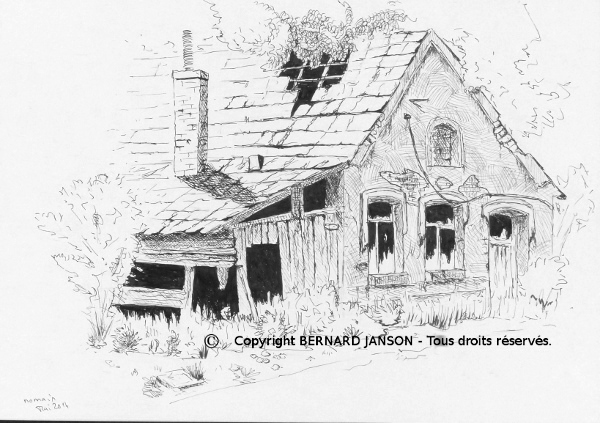 dessins encre et lavis; études pour réaliser des tableaux par Bernard