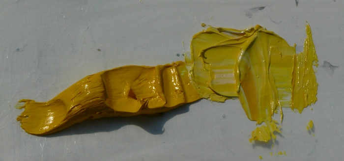 technique peinture au couteau couleur jaune azo moyen 