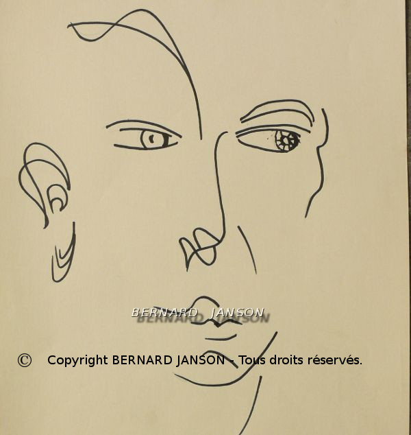 dessin encre auto portrait