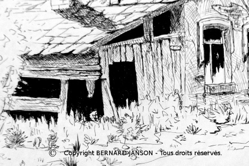 dessins encre et lavis; études pour réaliser des tableaux par Bernard