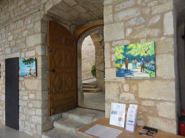 l'entrée de la salle d'exposition de mes tableaux peints au couteau