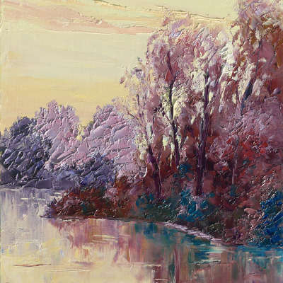 galerie de peintures artistiques modernes sur le thème des rivières et des torrents