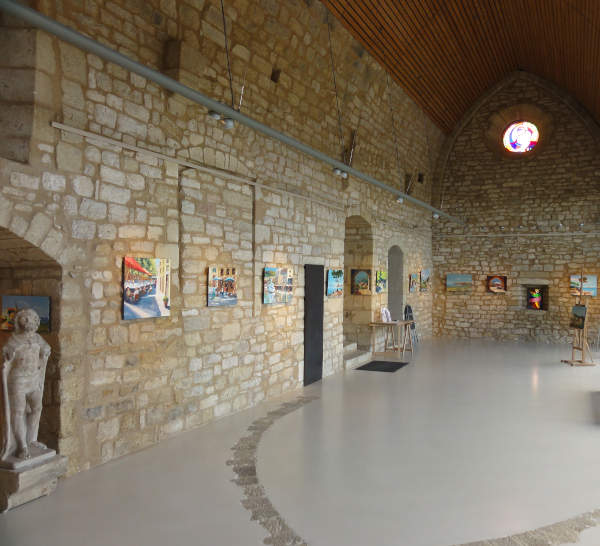 une vue partielle de la salle d'exposition de mes peintures au couteau